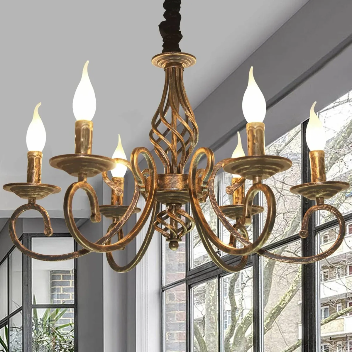 Rustic 6-Light ChandeliersFrench Country Vintage C - Image 1