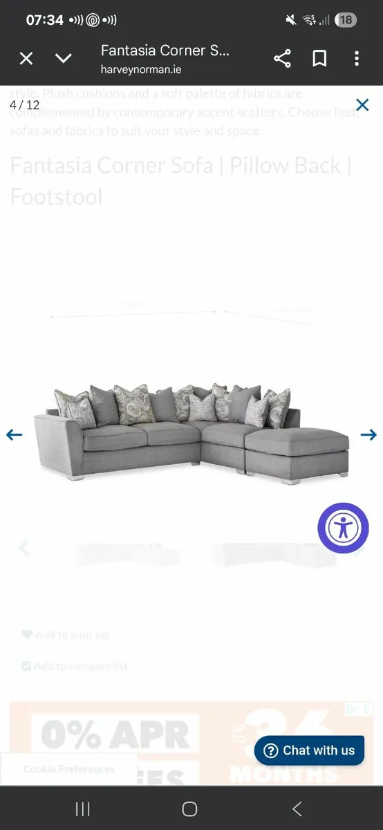 Harvey Norman Fantasia Corner Sofa - Image 1