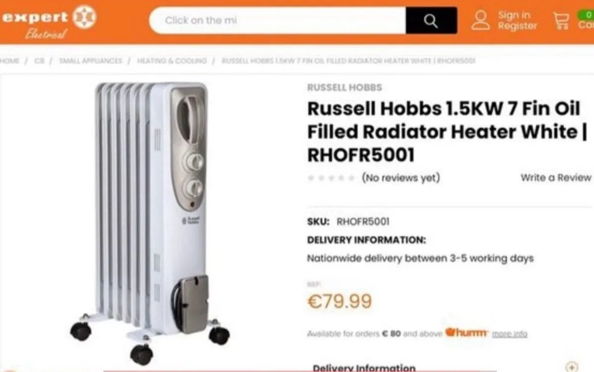 New unopened oil heater