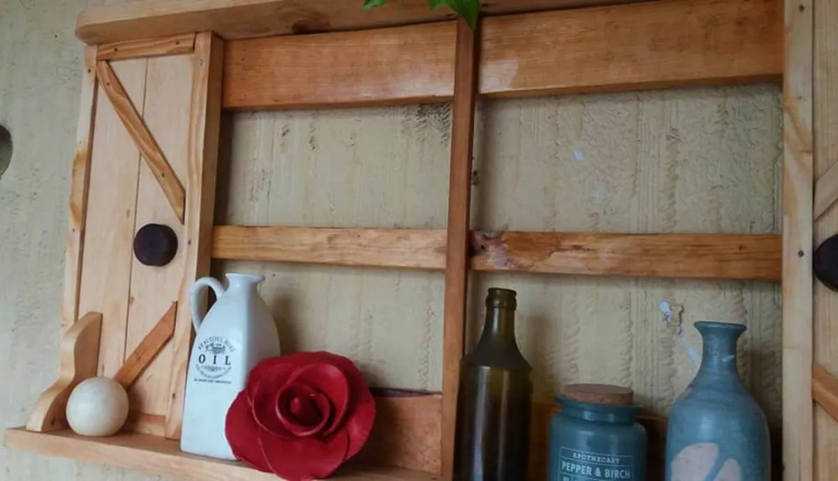 Rustic floating window shutter shelf / display - Image 1