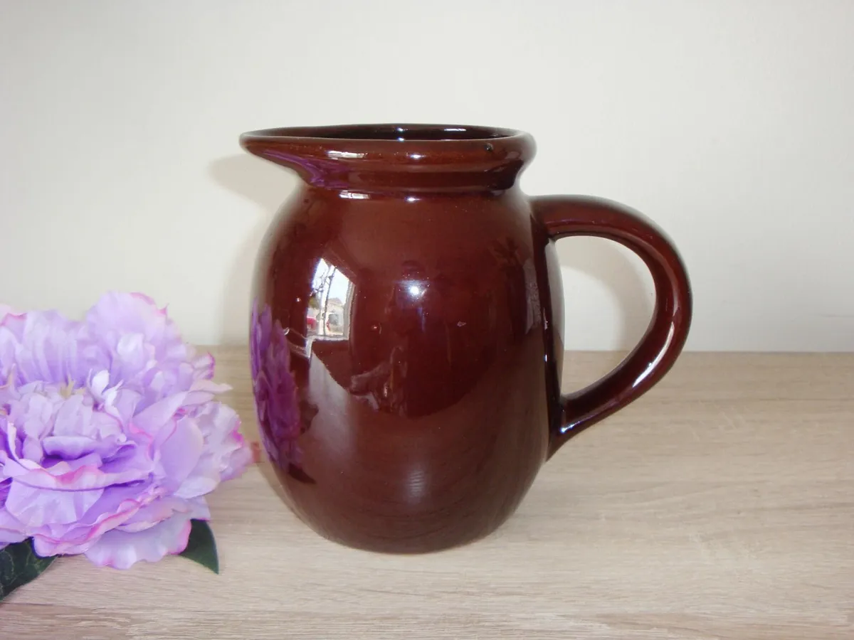 Brown ceramic pitcher jug - Image 1