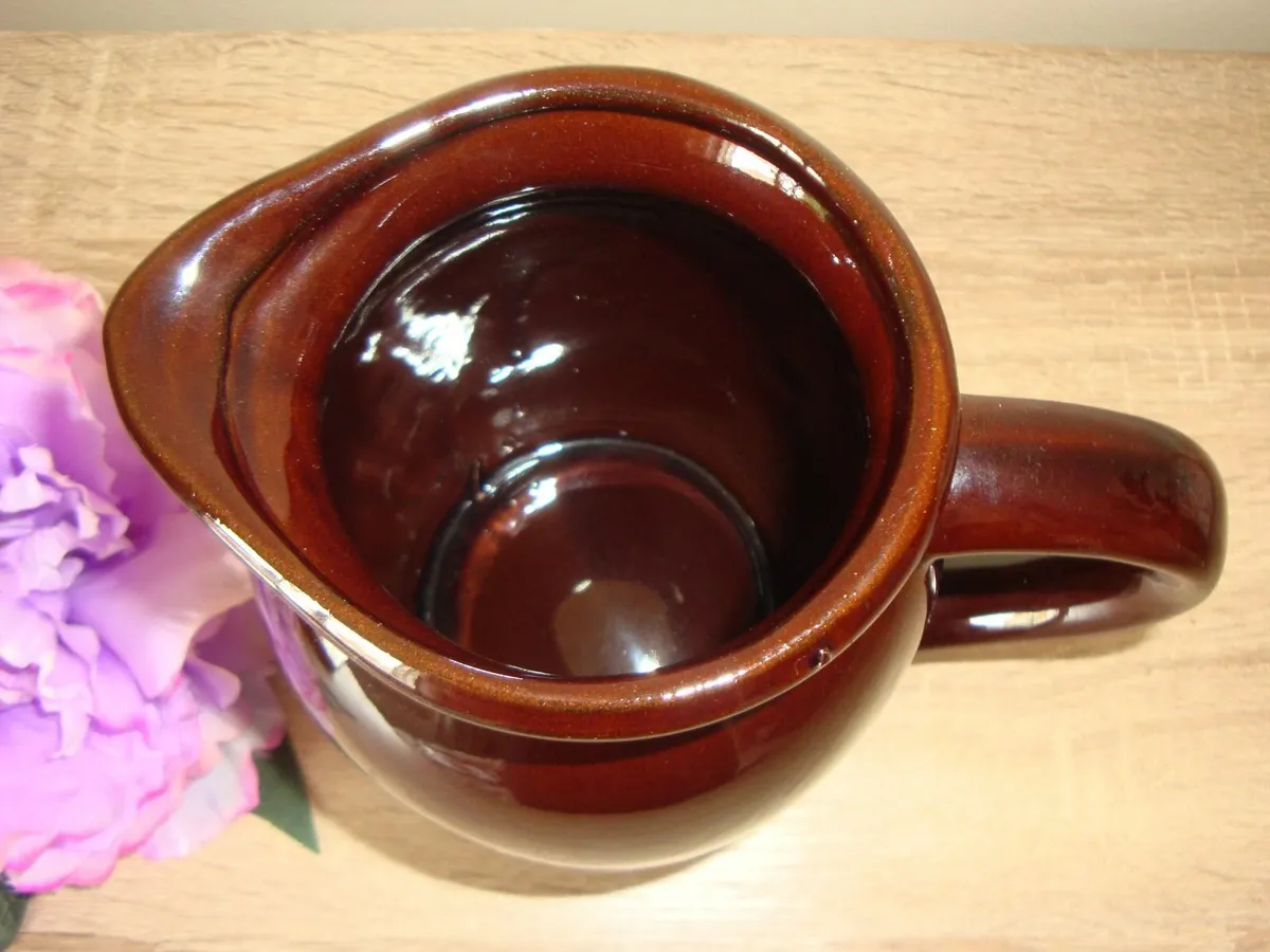 Brown ceramic pitcher jug - Image 3