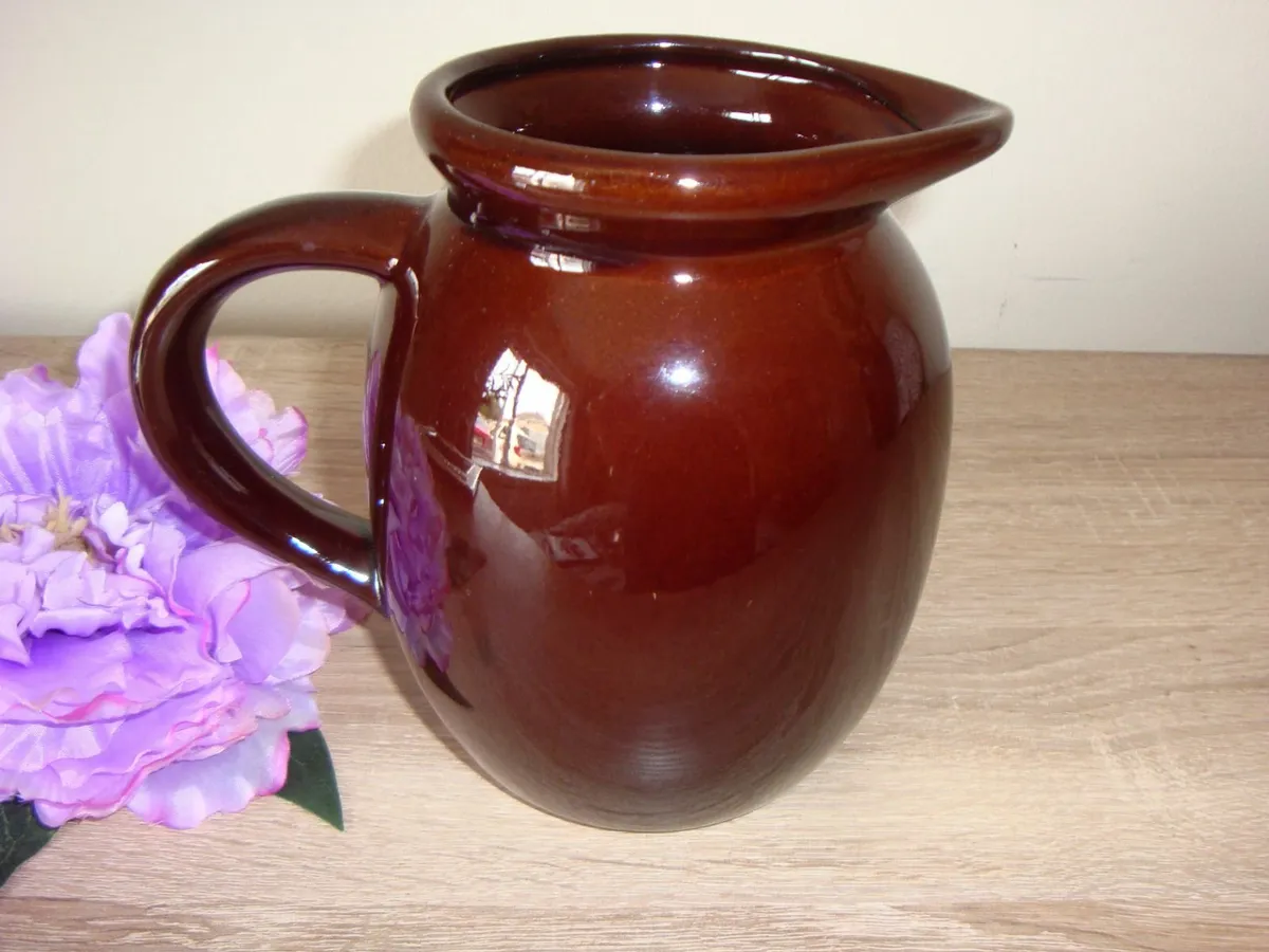 Brown ceramic pitcher jug - Image 4