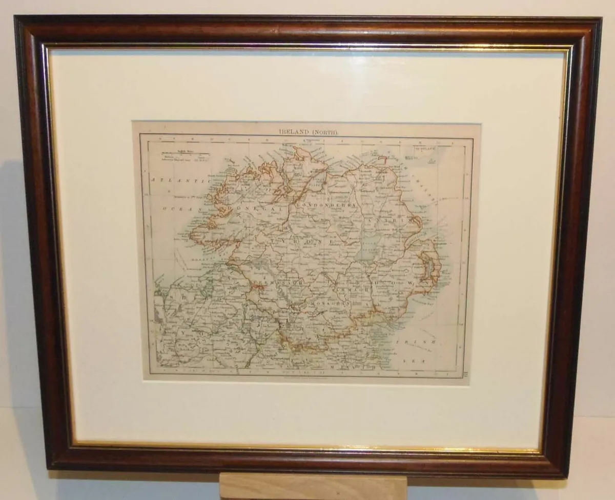Pair Antique Maps Ireland 1905 Framed - Image 4