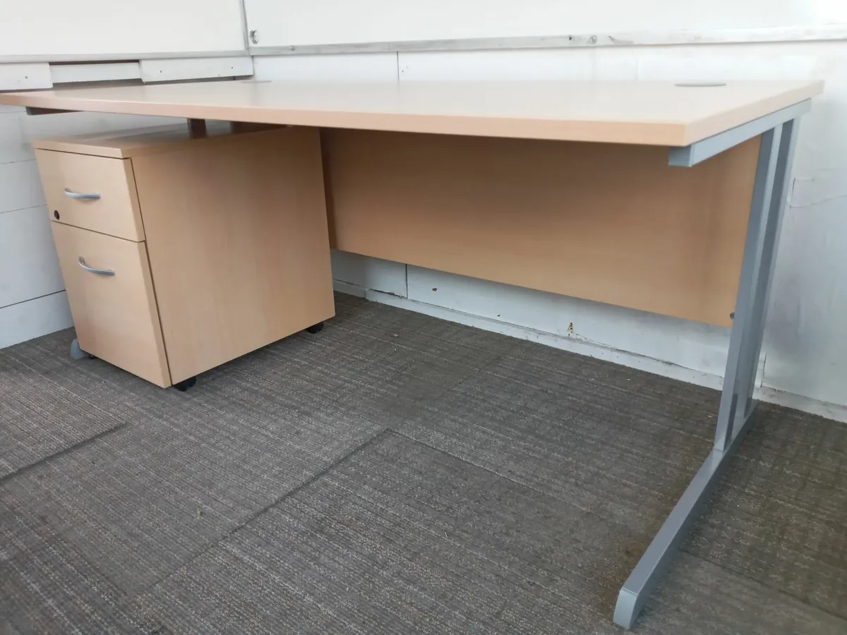 Delivery - Office Desk with Pedestal of Drawers - Image 4