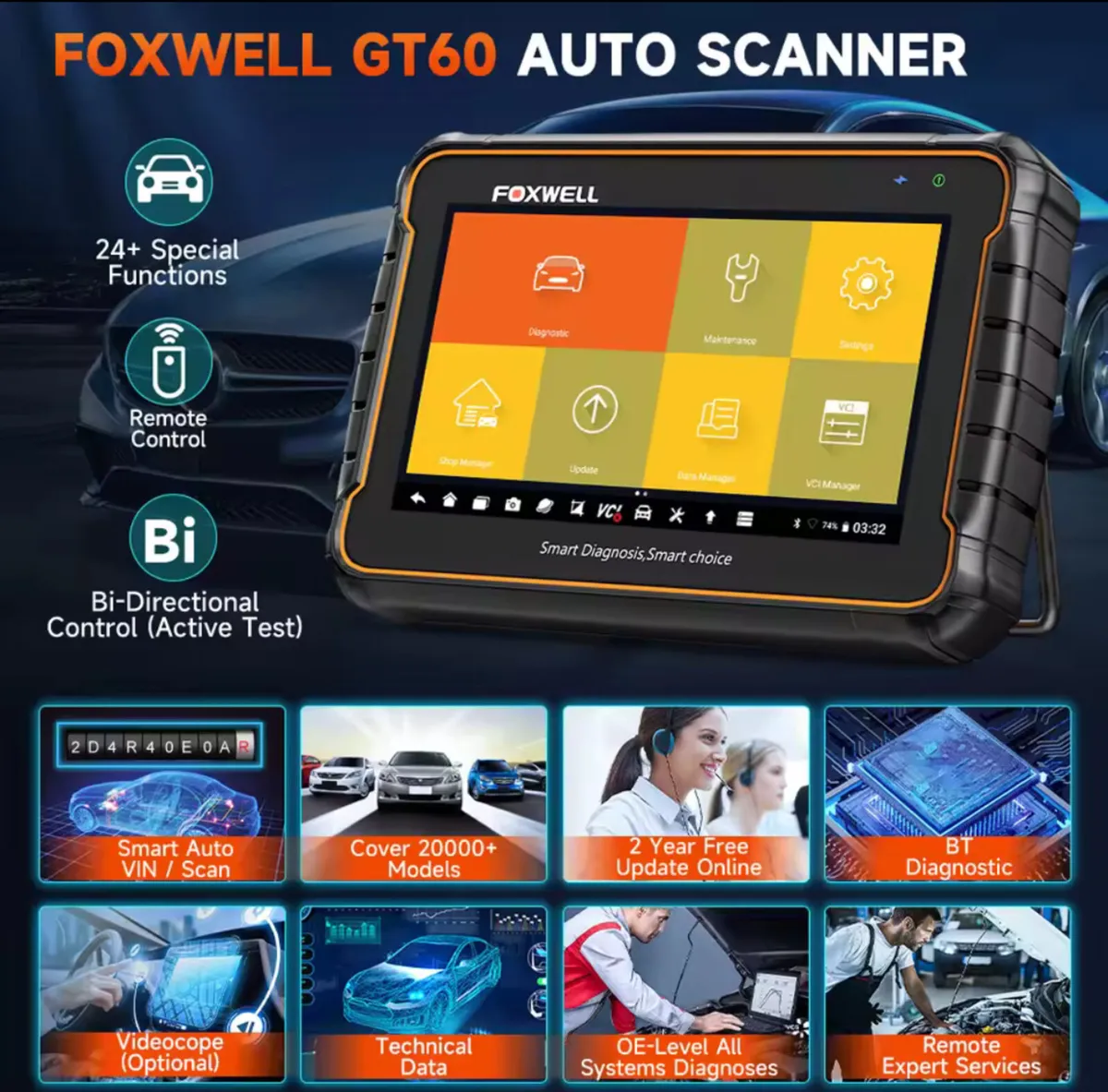 Foxwell GT60 OBD2 diagnostic scanner NEW - Image 2