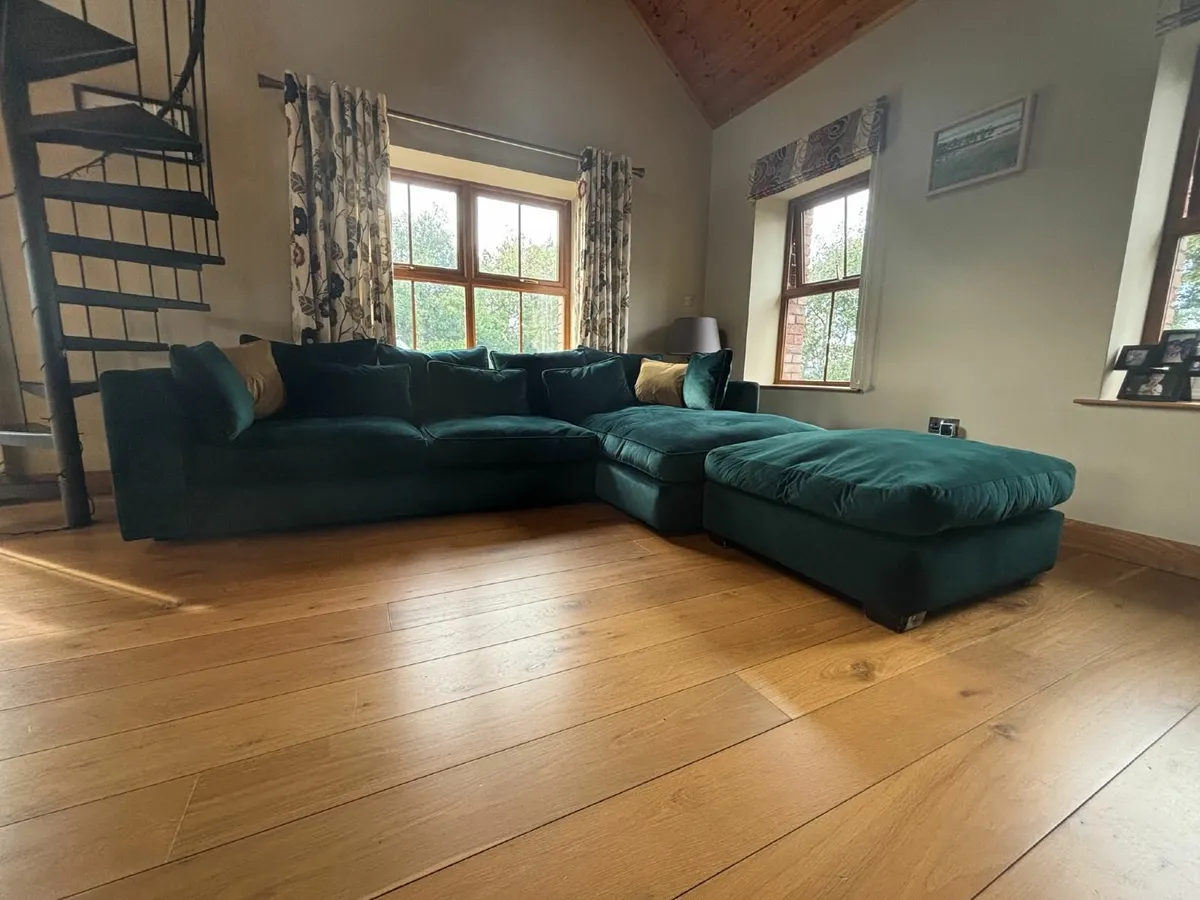 Corner sofa and stool - Image 1