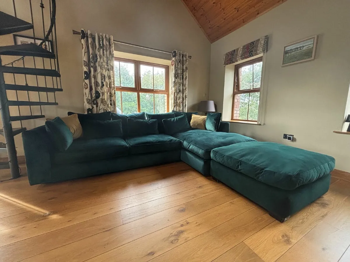 Corner sofa and stool - Image 2