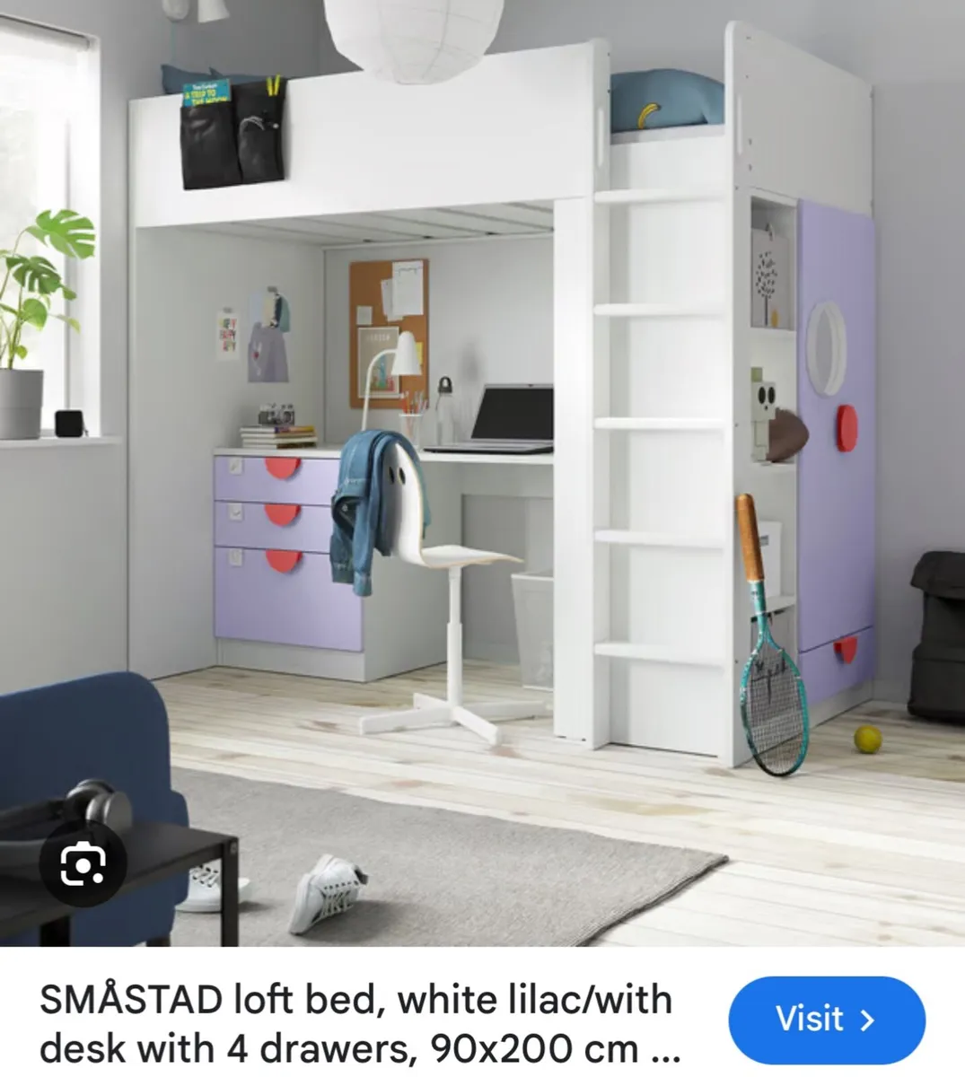 Children’s bed - bunk unit with desk and drawers
