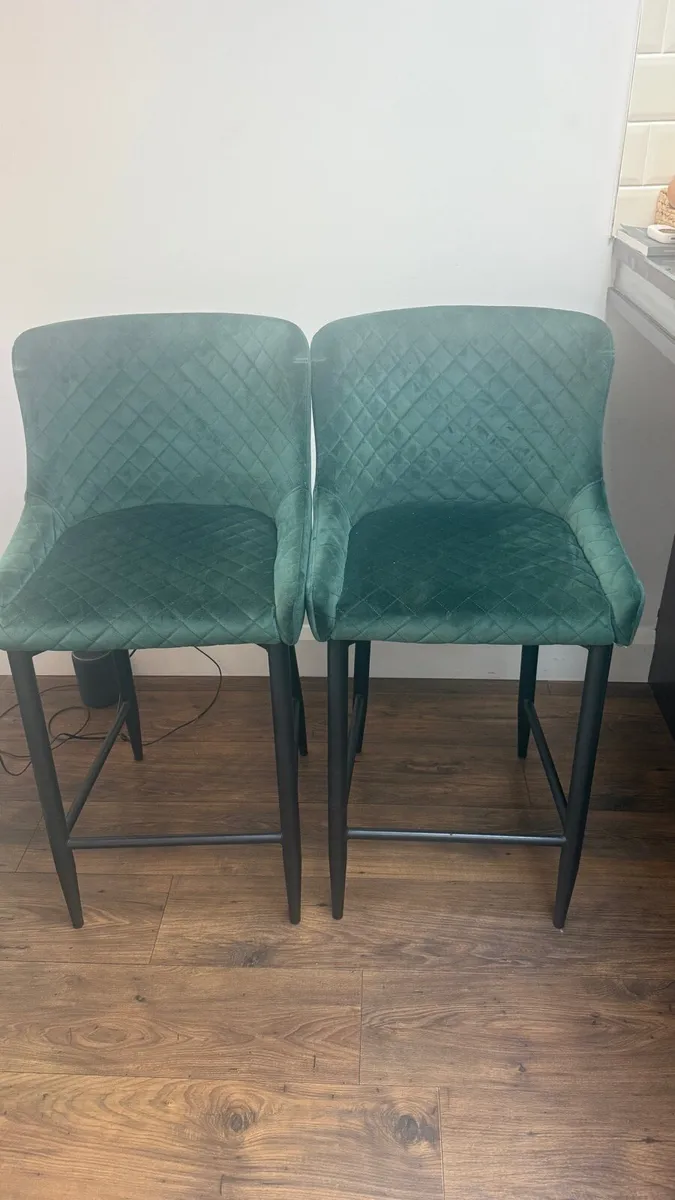green velvet bar stools - Image 1