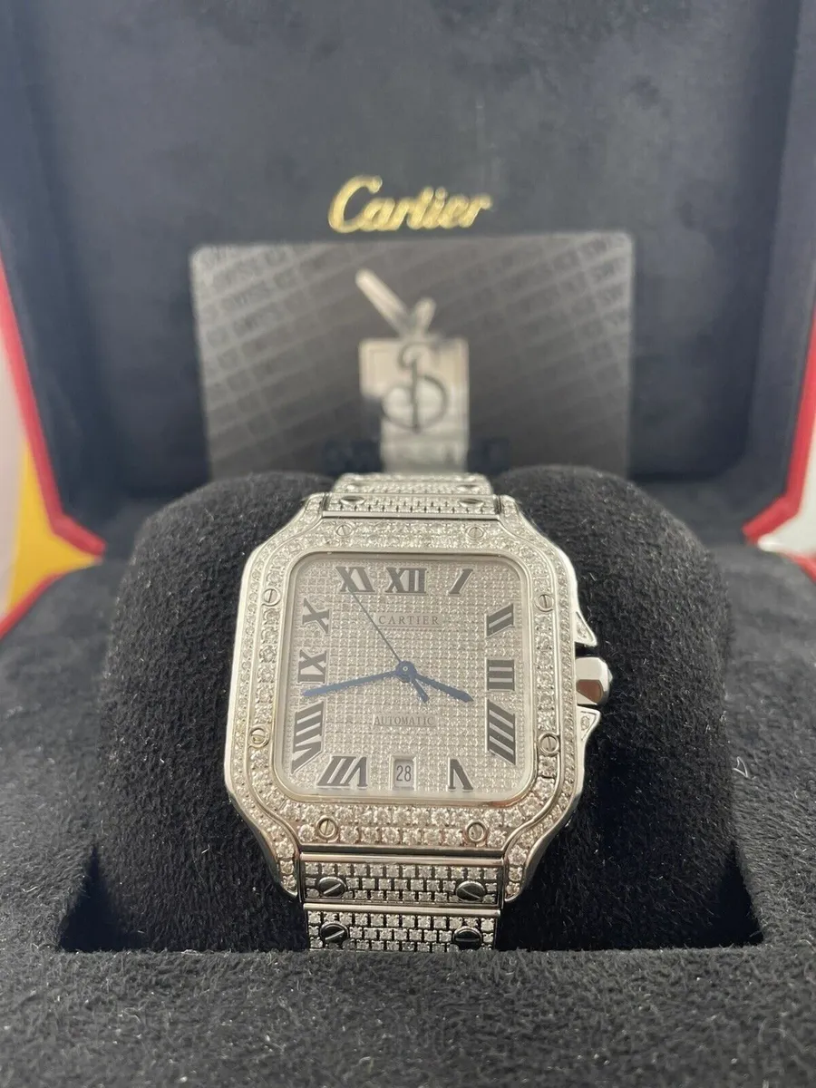 Cartier Santos  40mm Men's 12ct Diamonds Re 4072 - Image 2
