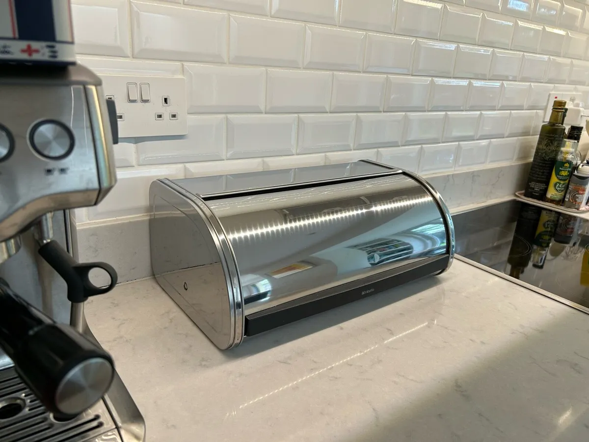 Brabantia Roll Top Bread Bin - Brilliant Steel - Image 1