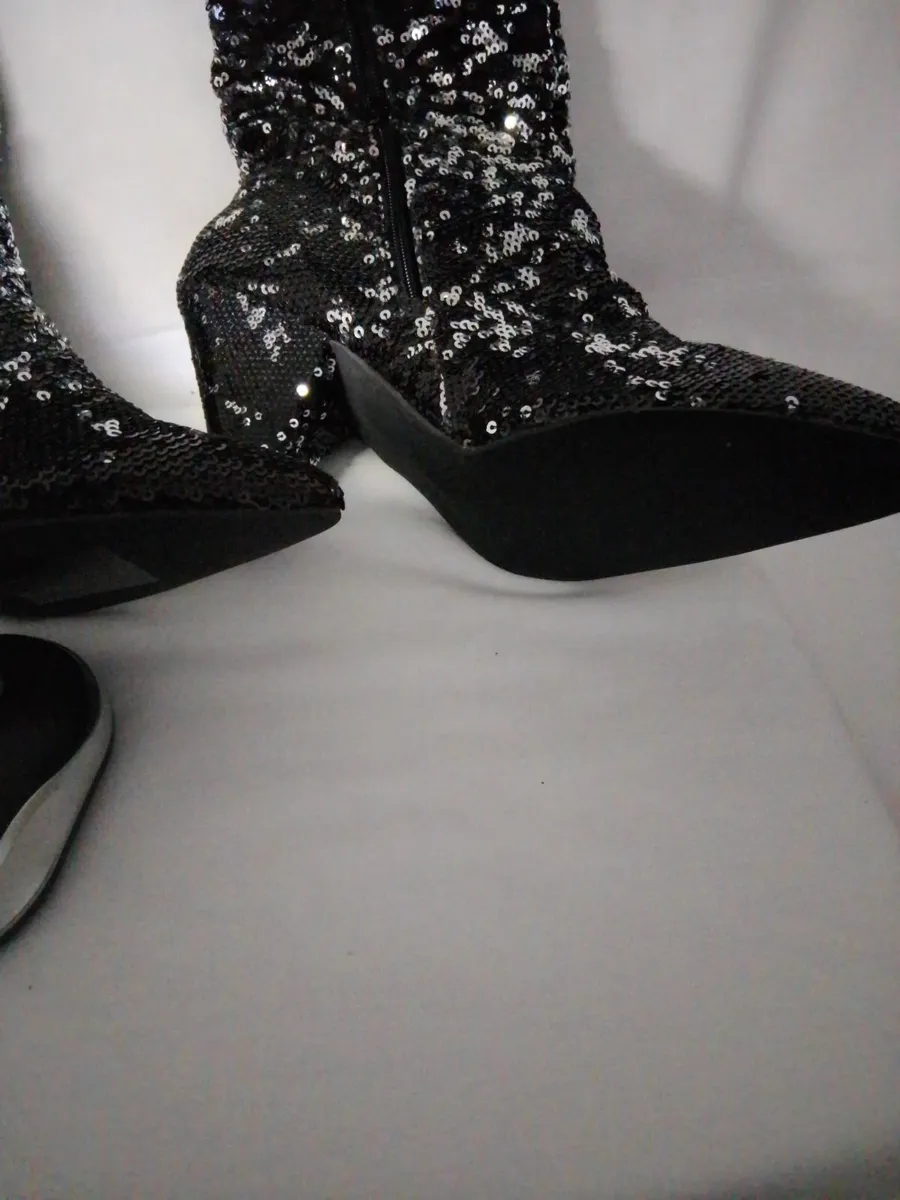 Womens knee high Sparkly Boots - Image 4