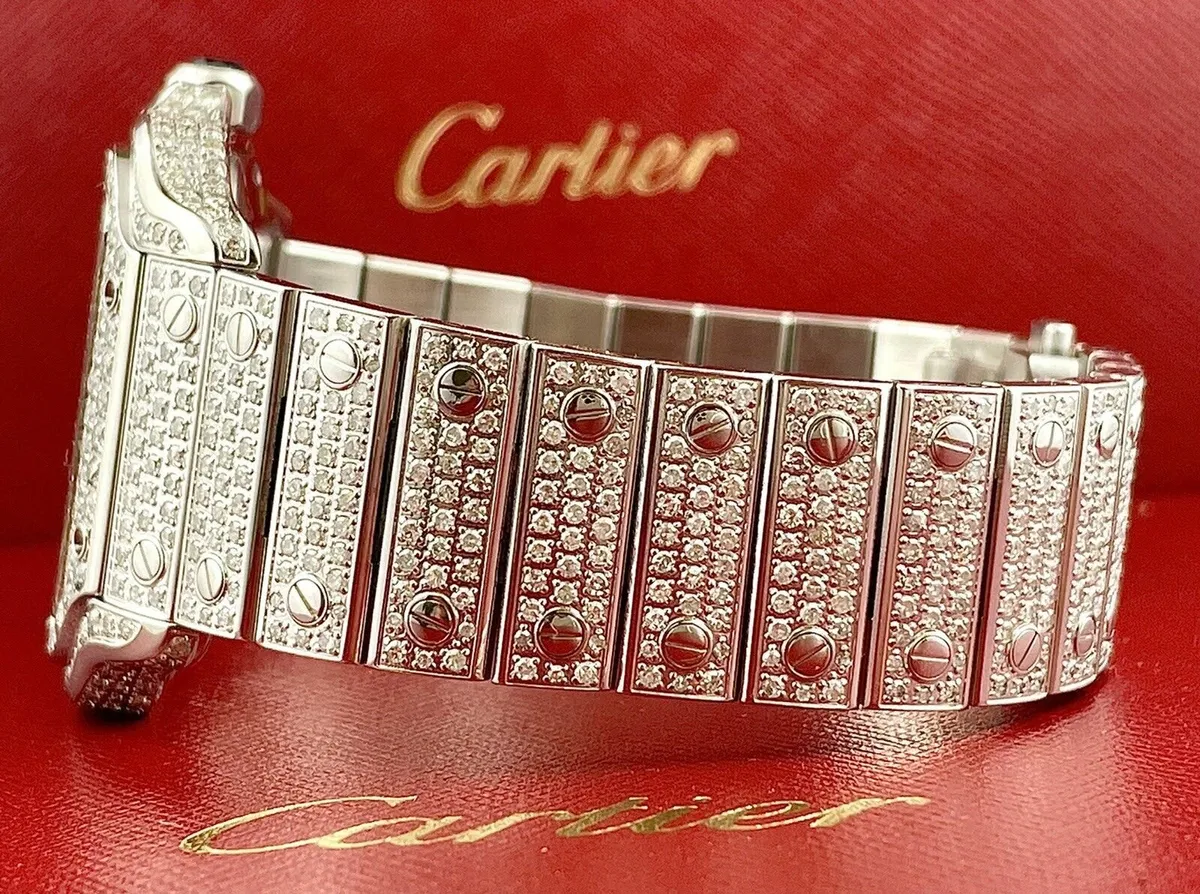 Cartier Santos  40mm Men's 12ct Diamonds Re 4072 - Image 3