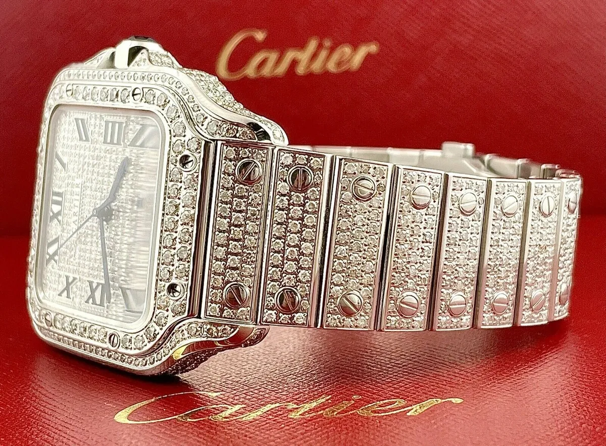 Cartier Santos  40mm Men's 12ct Diamonds Re 4072 - Image 4