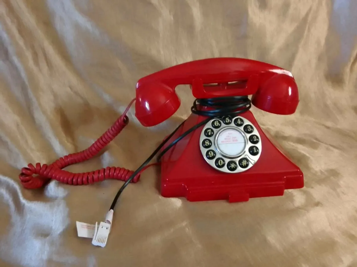 Red phone with tray - Image 1