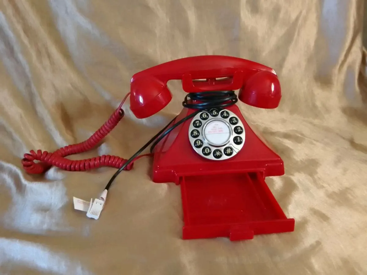 Red phone with tray - Image 2