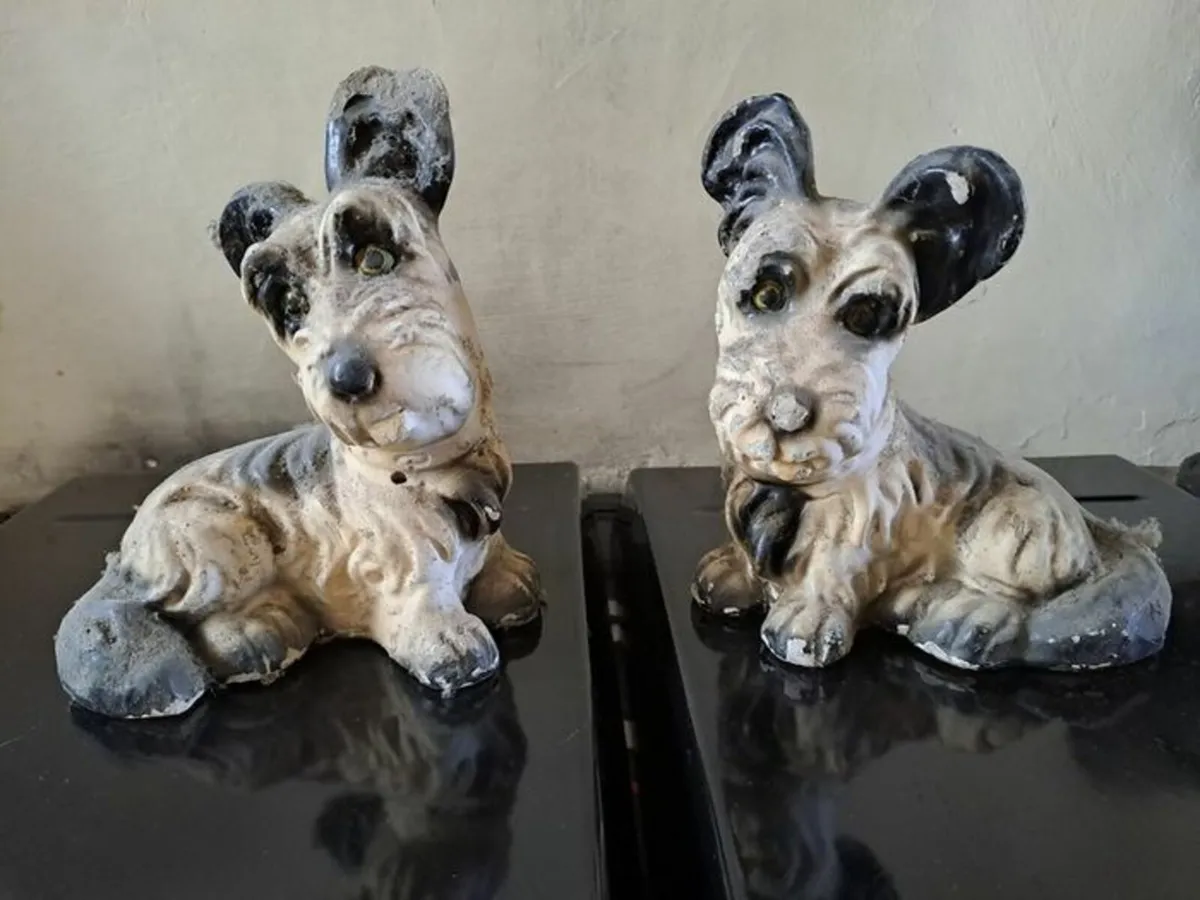 Vintage chalkware terrier dogs - Image 2