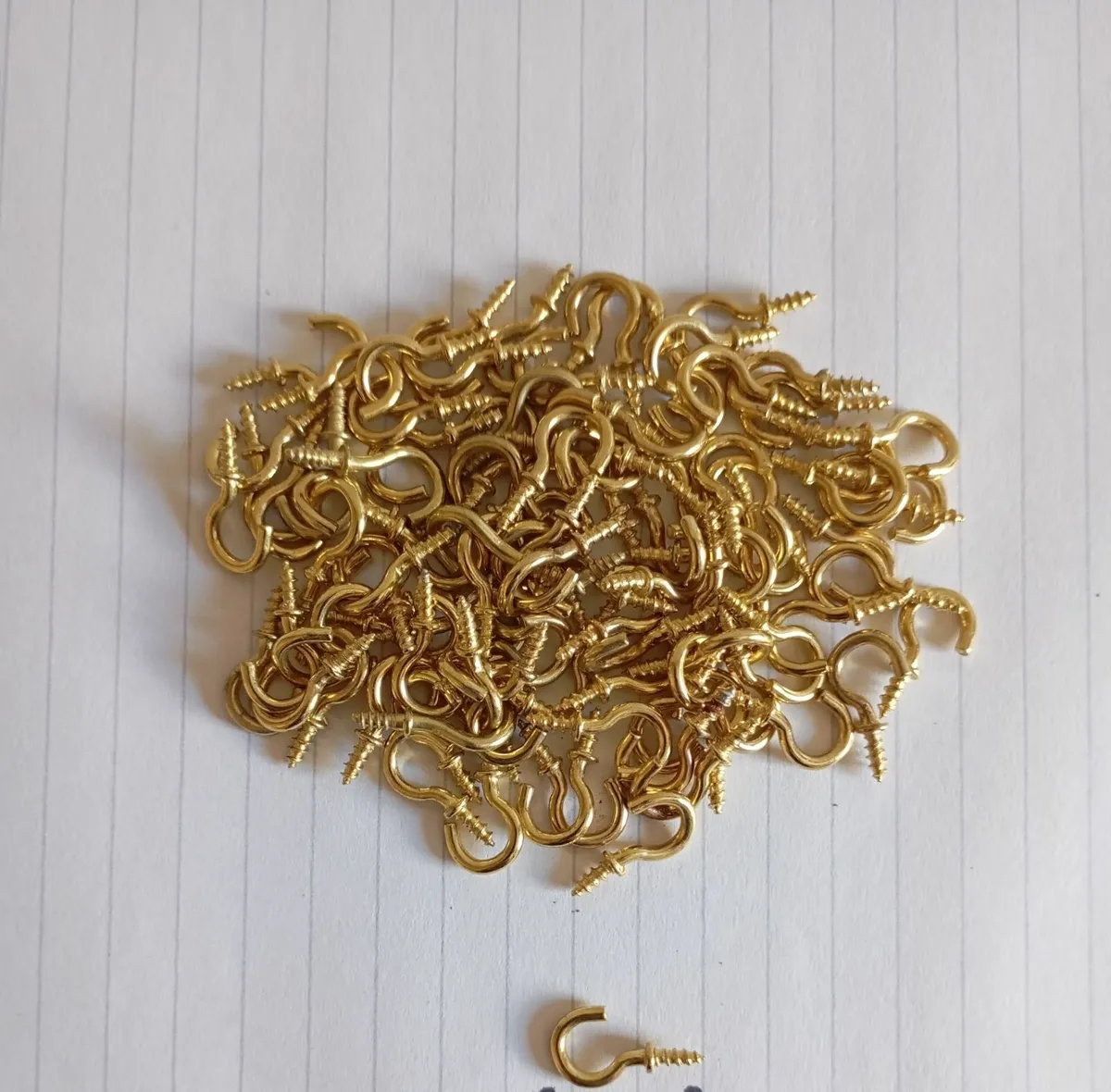 Small Brass Cup Hooks - Image 1