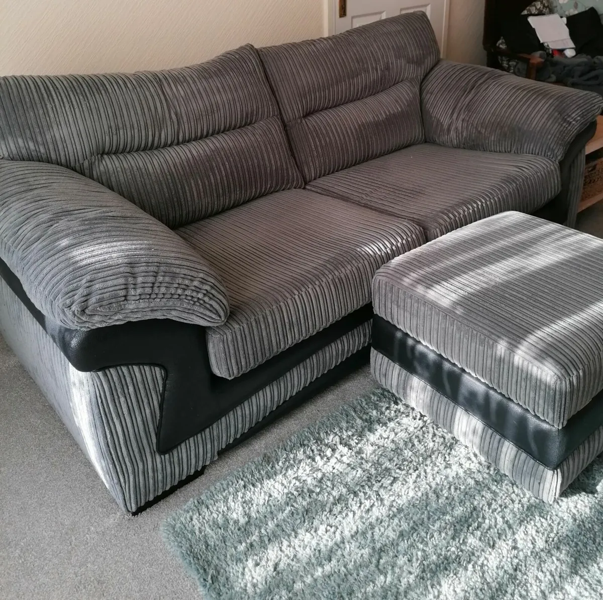 Sofa 3 seater and storage footstool - Image 1
