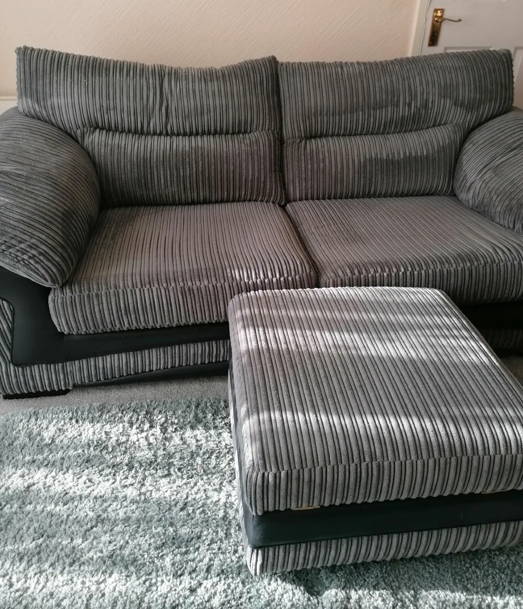 Sofa 3 seater and storage footstool - Image 2