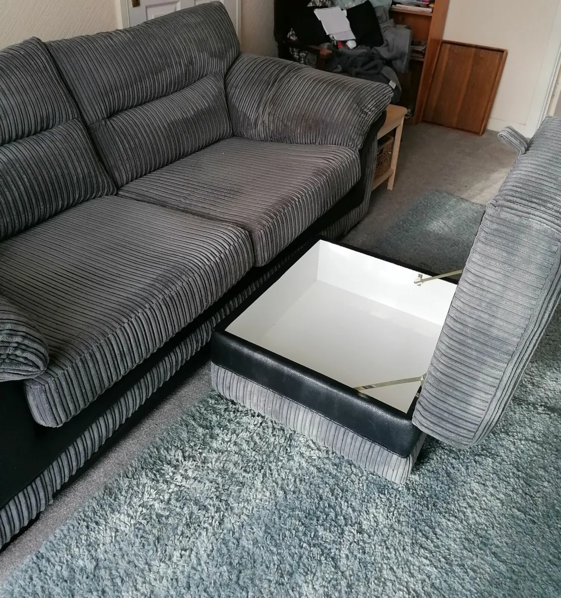 Sofa 3 seater and storage footstool - Image 3