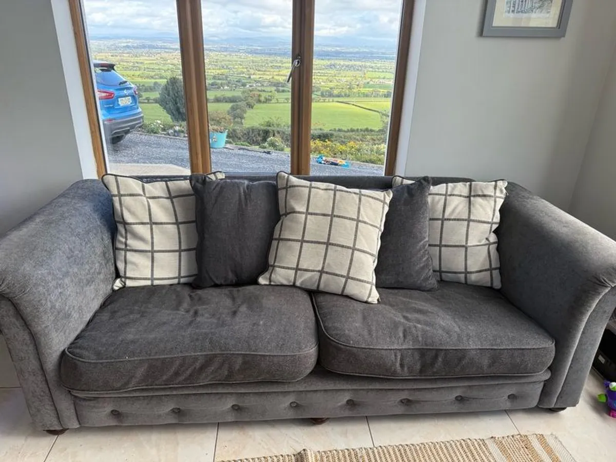 Grey 3+2 Seater Sofa Set for Sale - Image 3