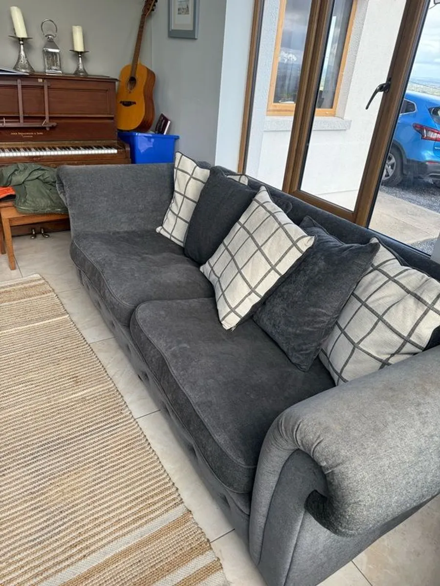 Grey 3+2 Seater Sofa Set for Sale - Image 4