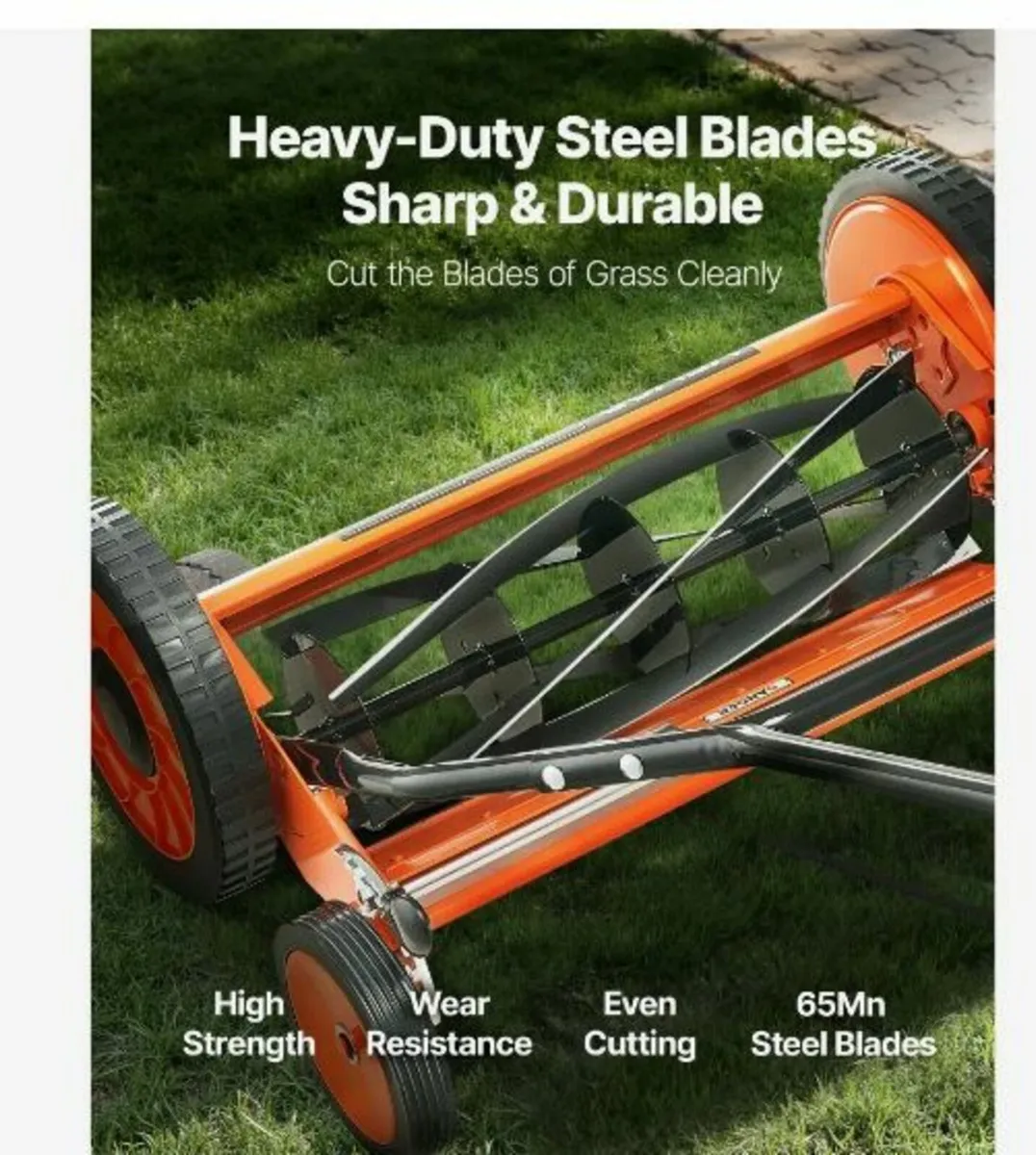 Push Reel Lawn Mower 45 cm, 5 Blades - Image 4