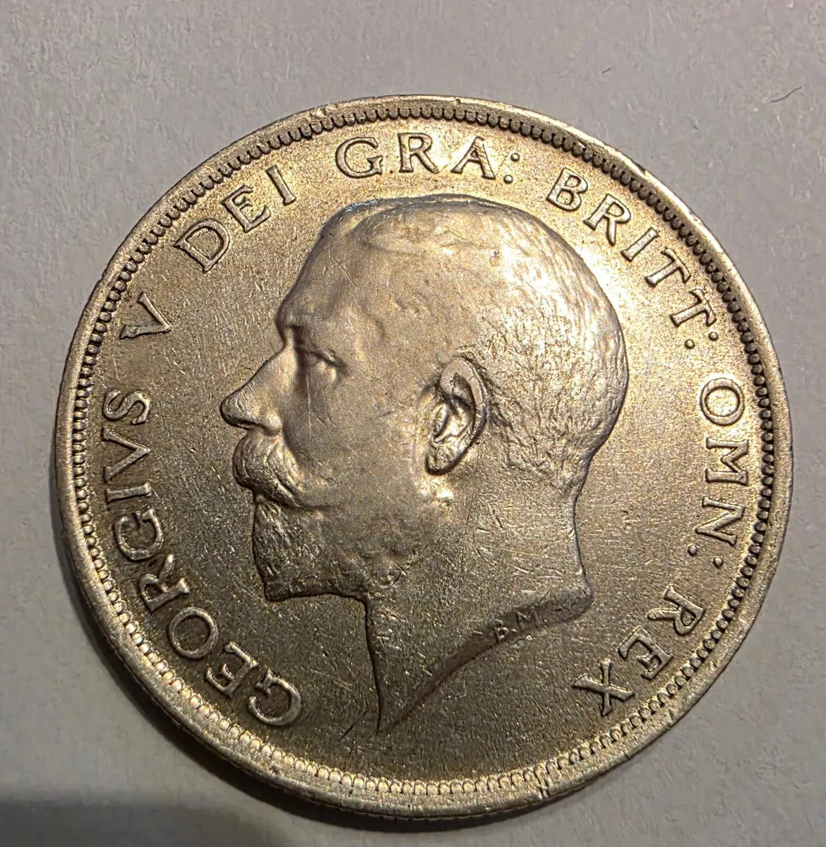 1918 british silver half crown - Image 1