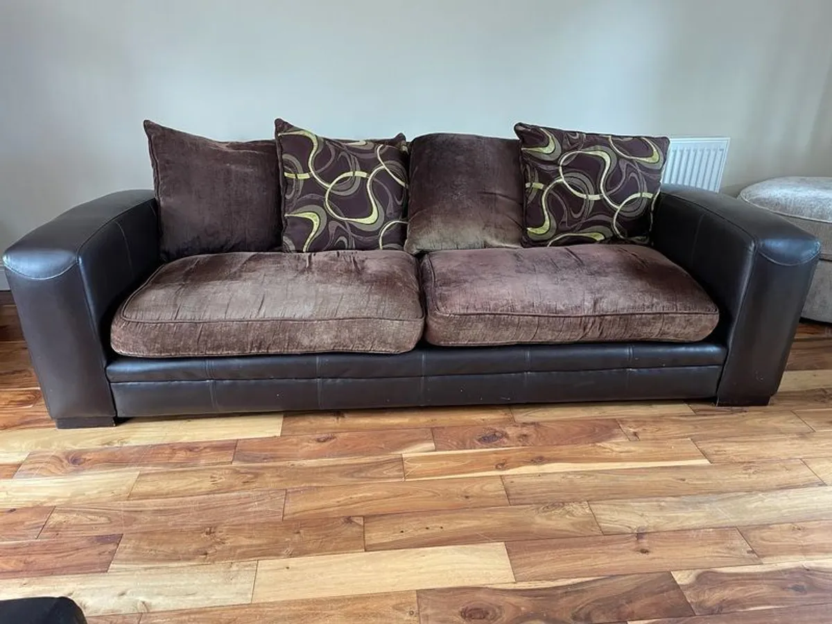 Leather 3 seater Sofa - Image 3