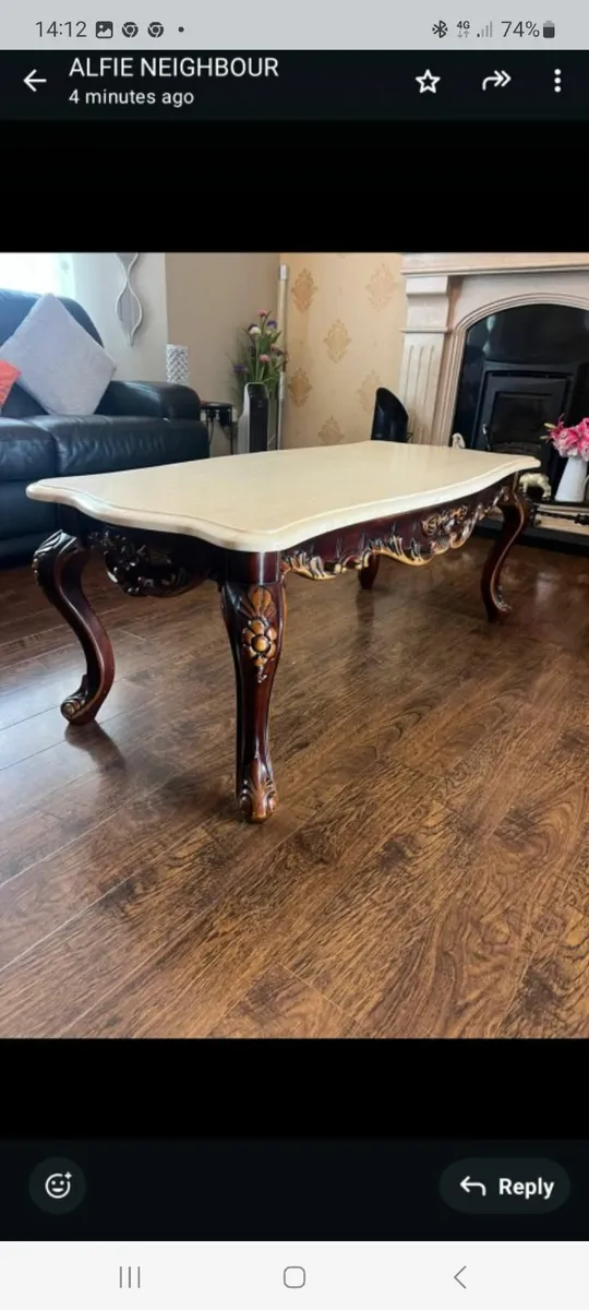COFFEE TABLE:MAHONY SOLID WOOD COFFEE TABLE - Image 2