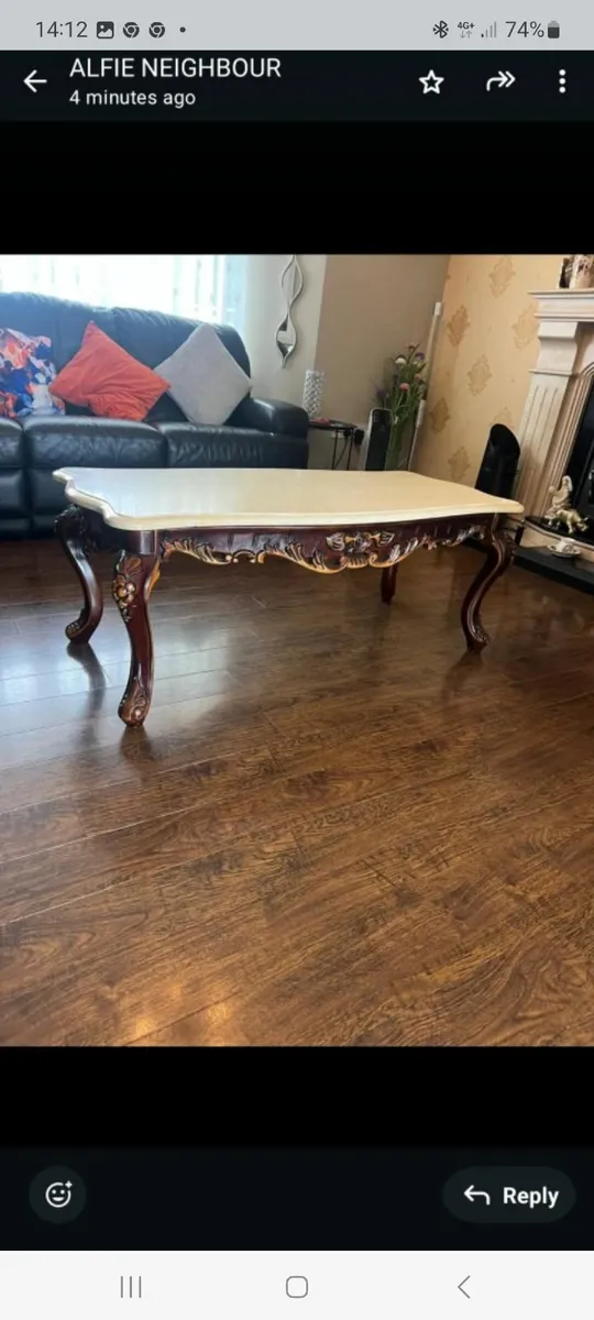 COFFEE TABLE:MAHONY SOLID WOOD COFFEE TABLE - Image 3