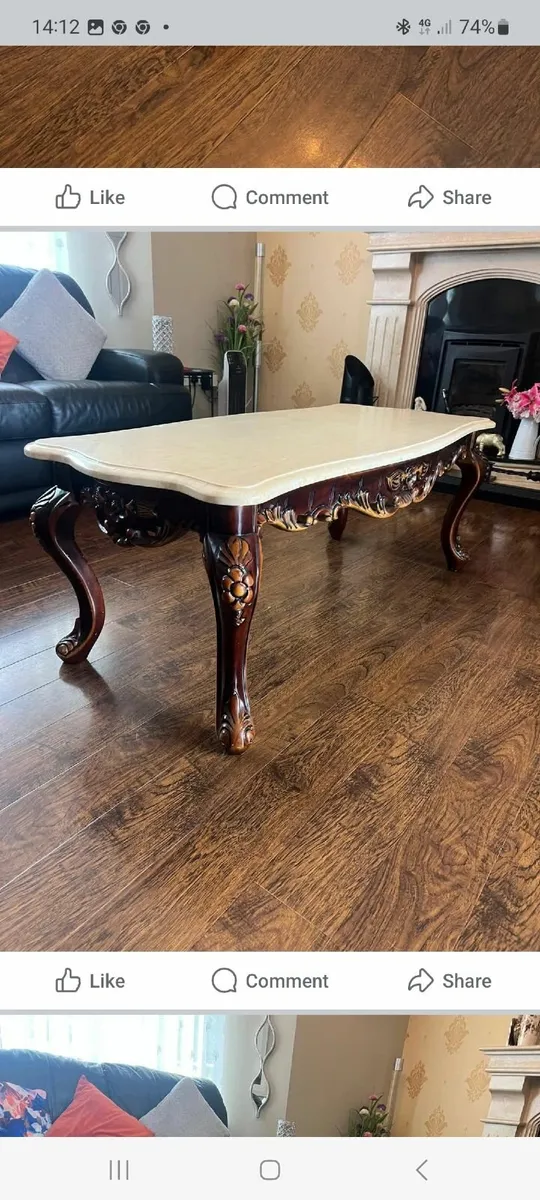 COFFEE TABLE:MAHONY SOLID WOOD COFFEE TABLE - Image 4
