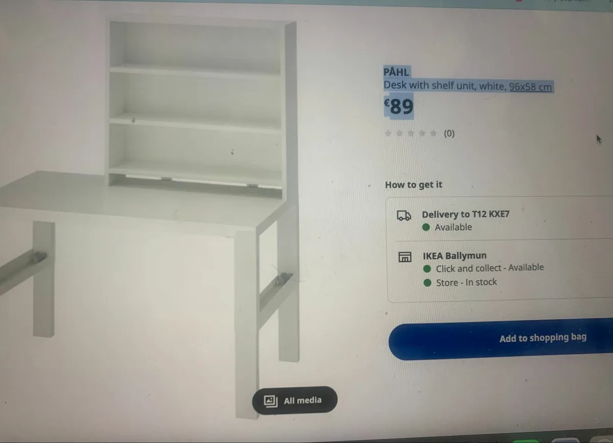 Desk with shelf - Image 1