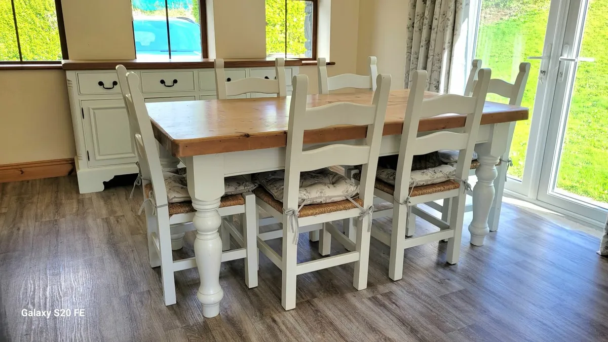 Solid re-claimed pine table and sideboard - Image 2