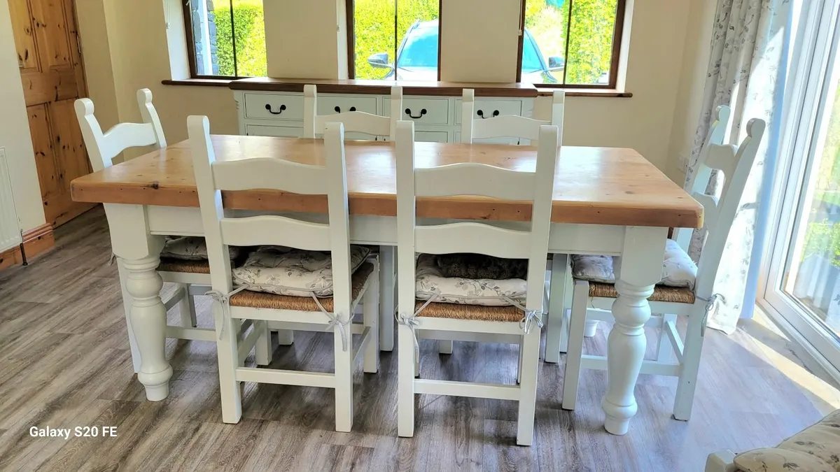 Solid re-claimed pine table and sideboard - Image 4