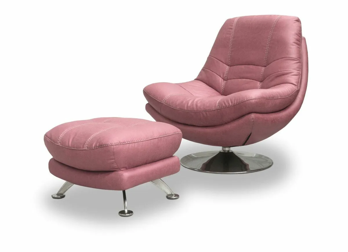 Comfortable Swivel Armchair  – with optional stool - Image 4