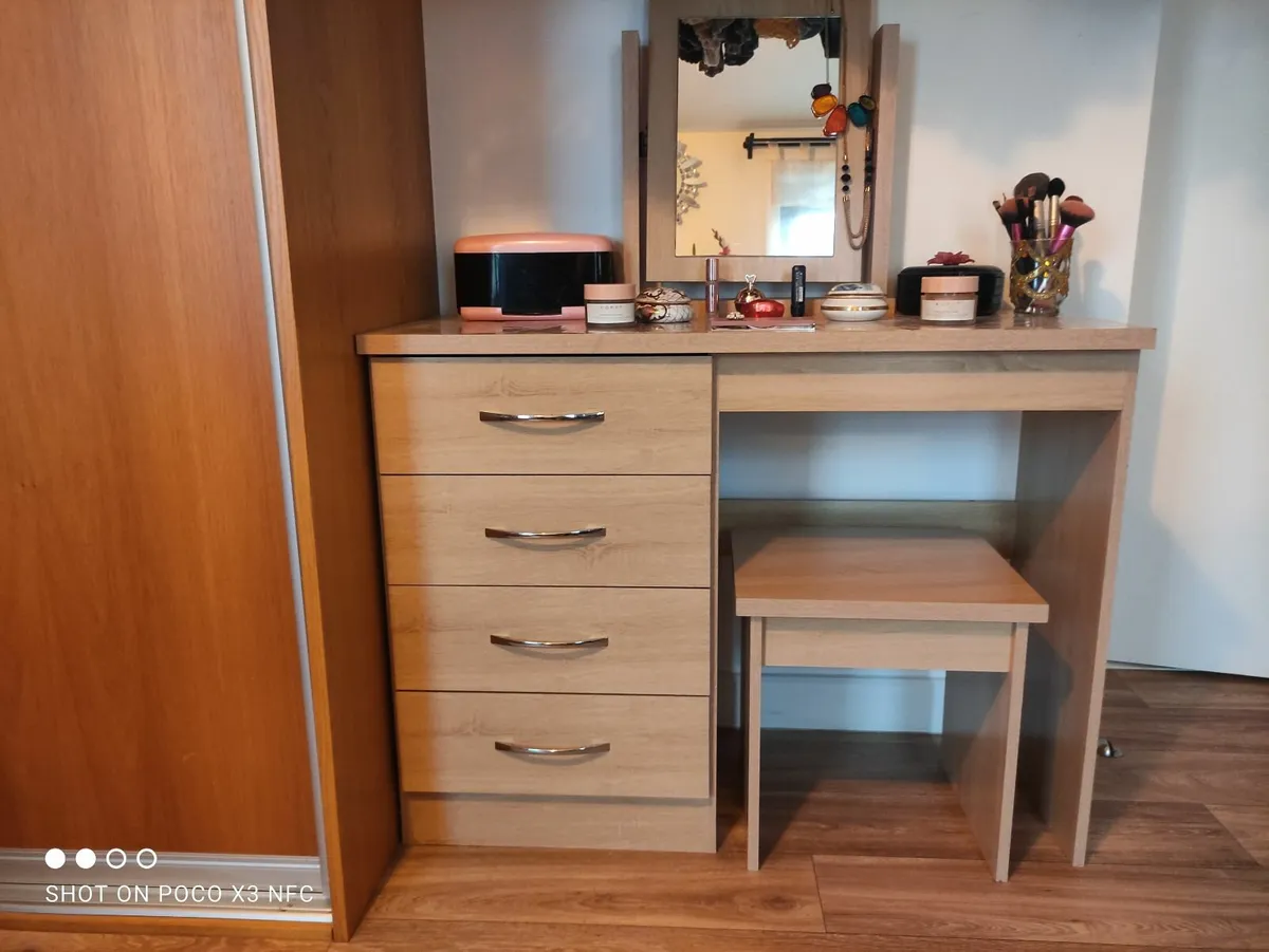 make up table with a mirror