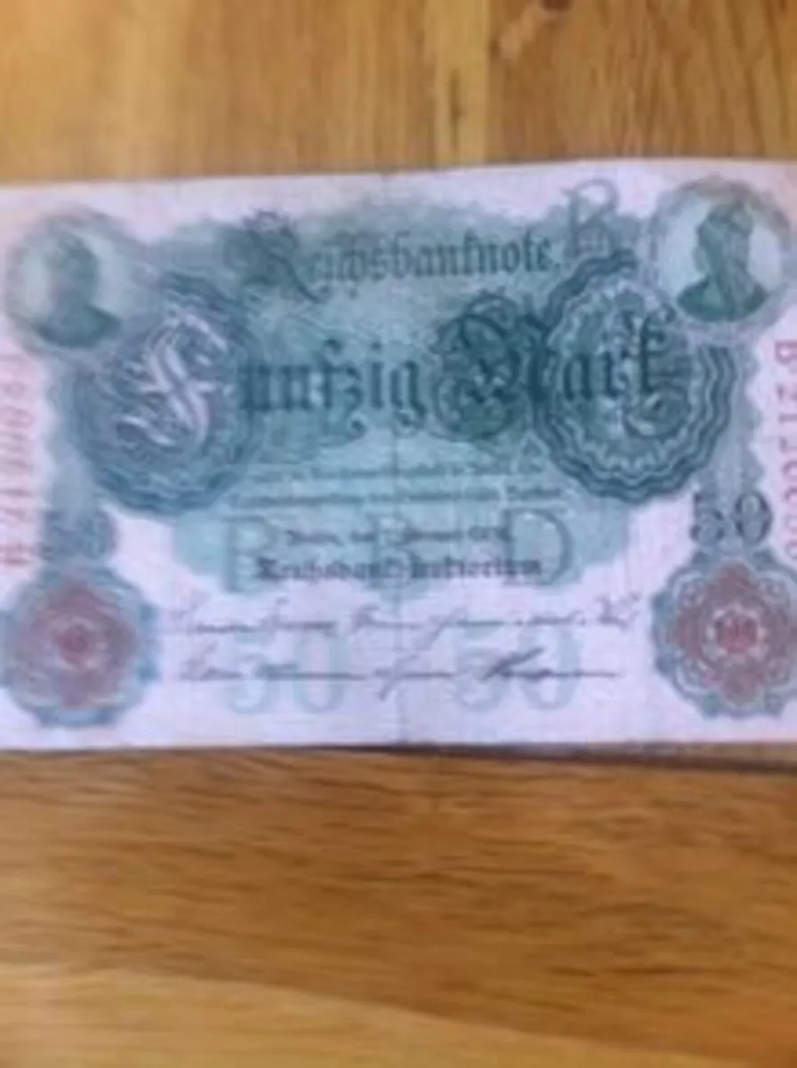 Rare 1910 German Banknote - Funzig (50) Mark