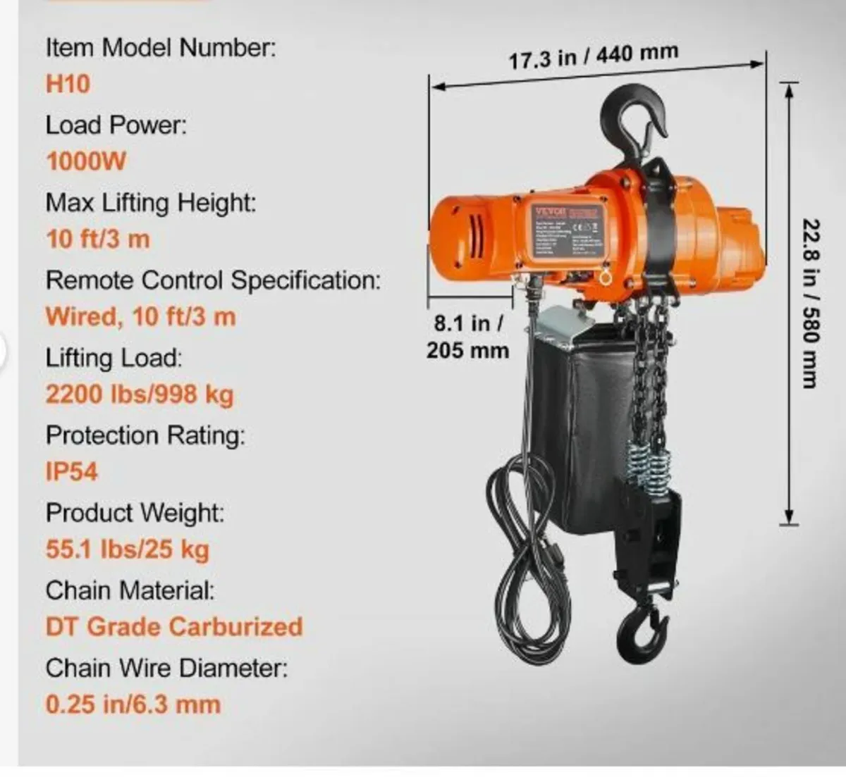 Electric Chain Hoist Single Phase Crane - Image 4