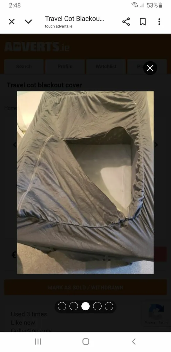 Blackout cover for Travel cot - Image 3