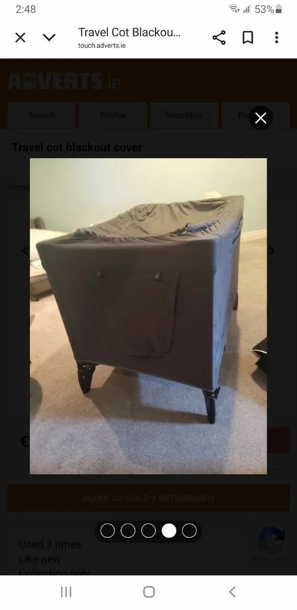 Blackout cover for Travel cot - Image 4