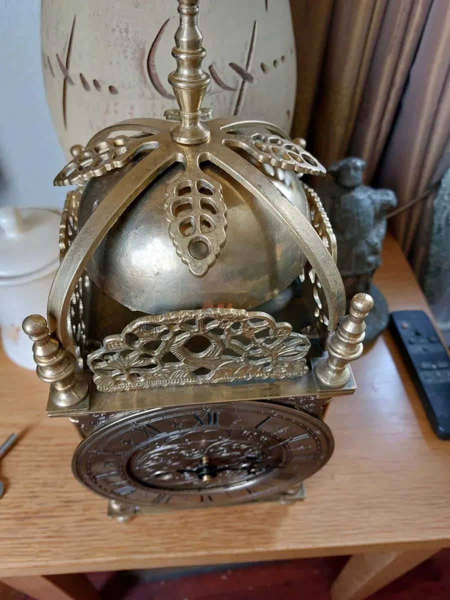 BEAUTIFUL BIG LANTERN CLOCK ON TWO BELLS WORKING - Image 3