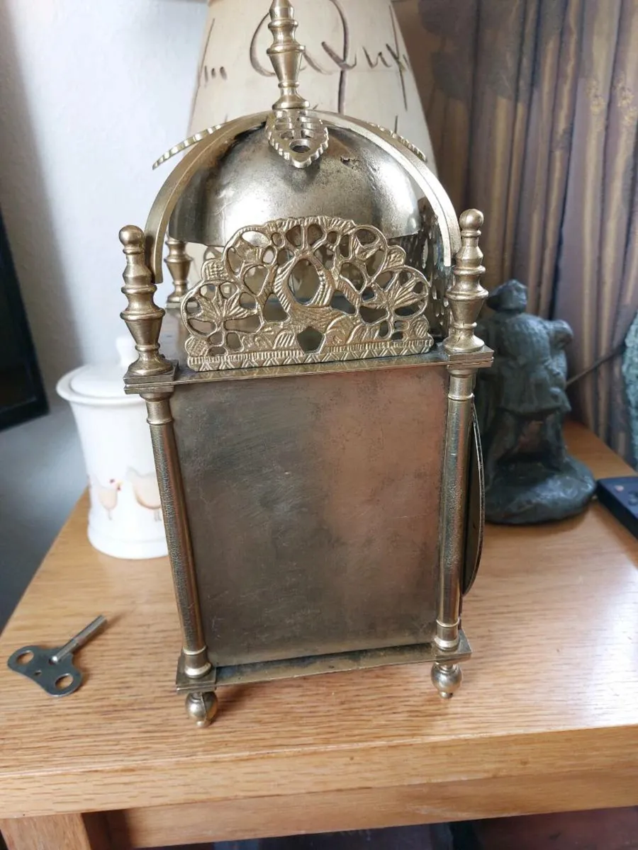 BEAUTIFUL BIG LANTERN CLOCK ON TWO BELLS WORKING - Image 4