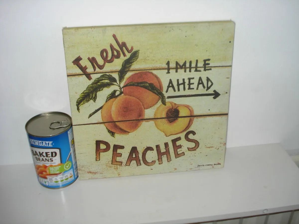 PEACHES SIGH PRINT ON CANVAS.