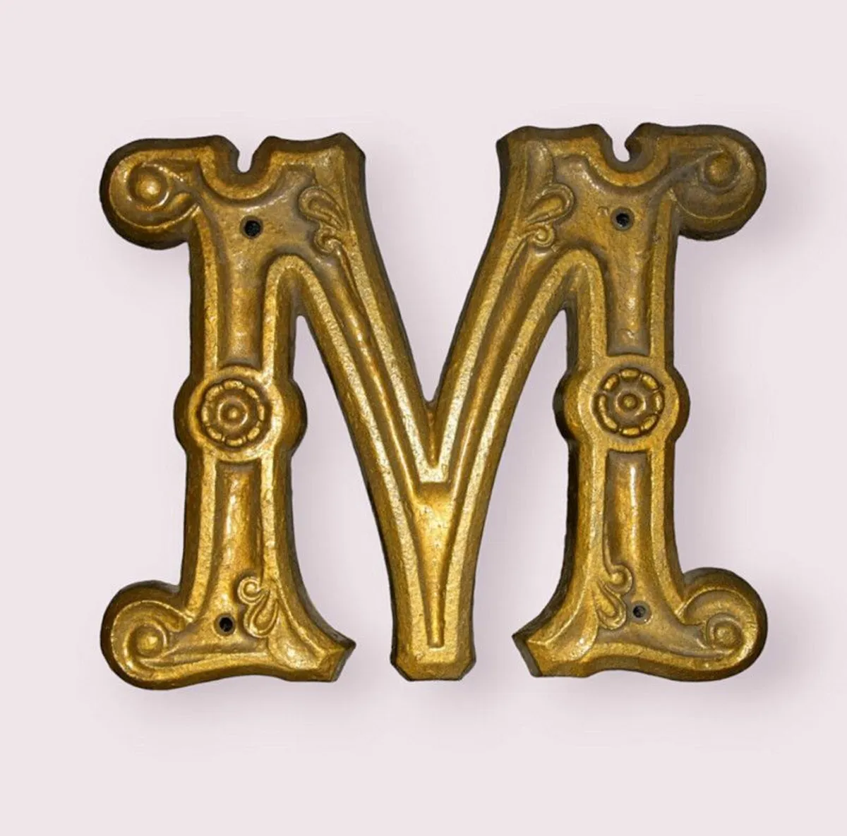 Large Vintage Cast Iron Letter 'M' - Image 2