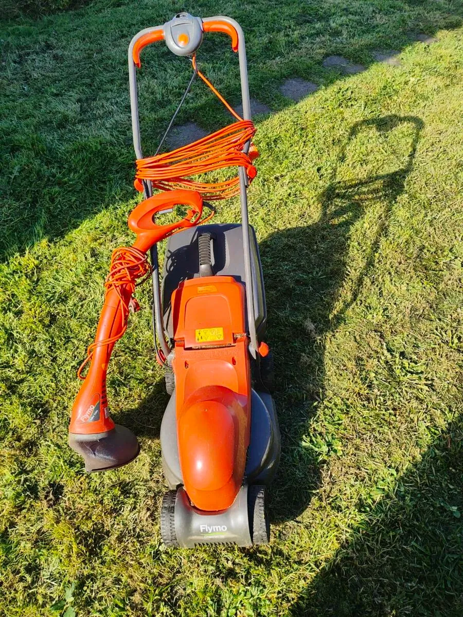 Flymo electric lawnmower and mini strimmer - Image 1