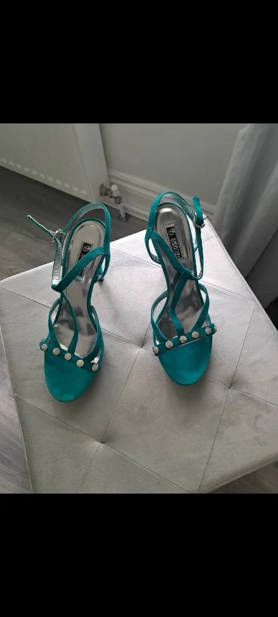 ladies turquoise dressy sandals - Image 2