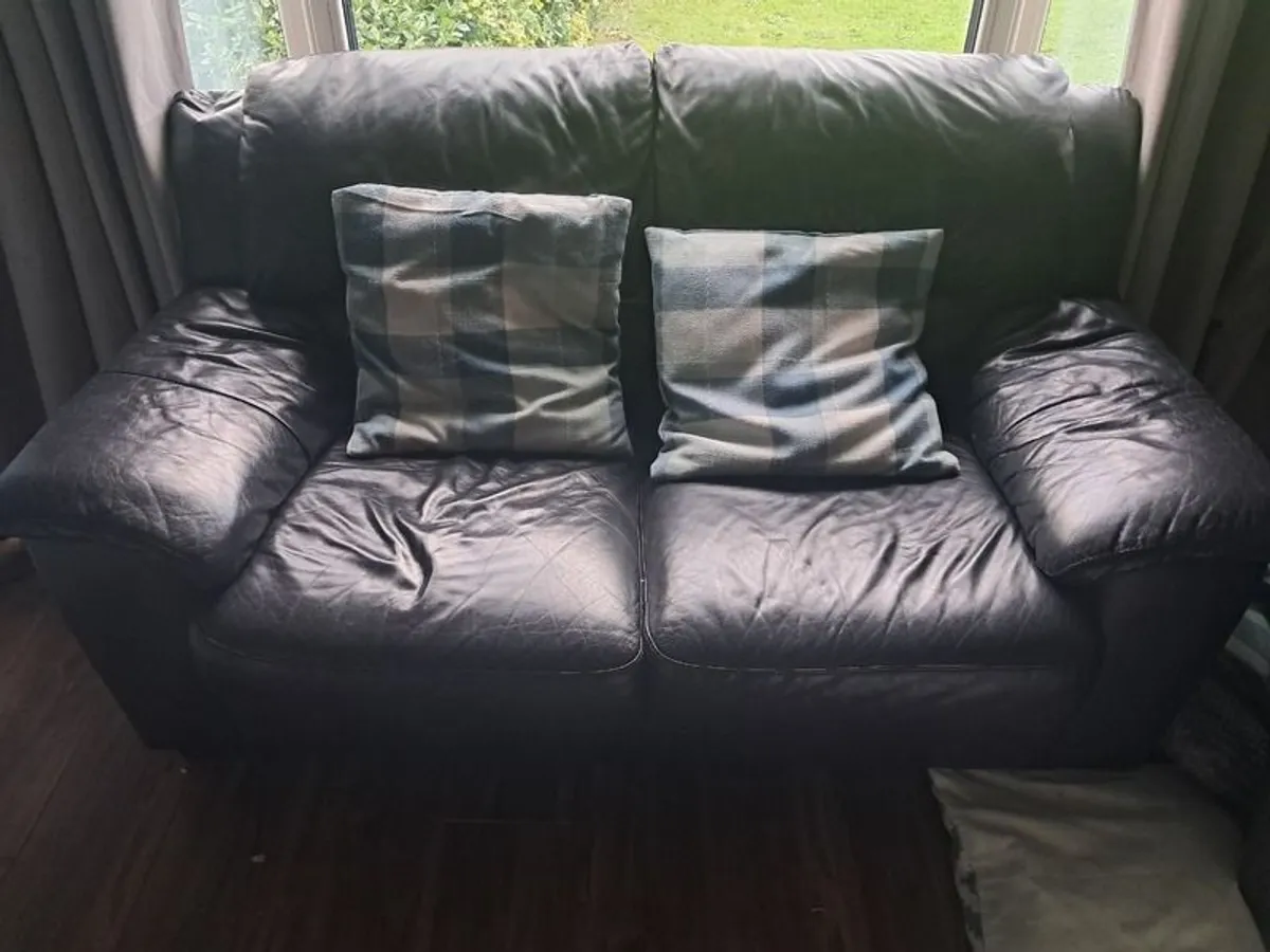 Leather Sofas and Armchair - Image 1